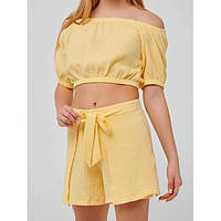 Літній костюм для дівчинки, топ та шорти, лимонний (112433, 110763), Smil (Сміл) 158 р. Жовтий