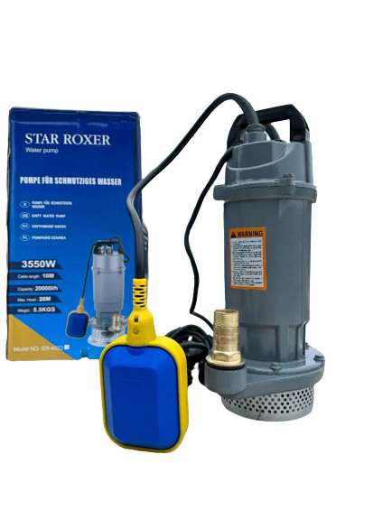 Заглибний насос для чистої та брудної води з поплавцем 3550W STAR ROXER SR-4023 Сито, фото 1