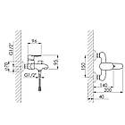Змішувач для ванни Lidz Wieza 006 (з душовим гарнітуром) (k35) LDWIE006CRM45410 Chrome, фото 2