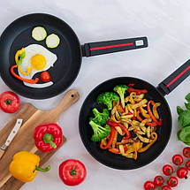 Сковорода універсальна Magio MG-1174-24 24 см чорна ID 4791063, фото 5