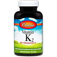 Витамин К-2 менахинон Vitamin K2 MK-7 Carlson Labs 45 мкг 180 гелевых капсул