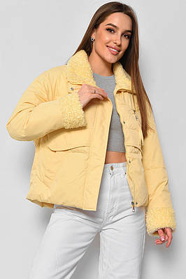 Куртка жіноча демісезонна жовтого кольору 176849T Безкоштовна доставка