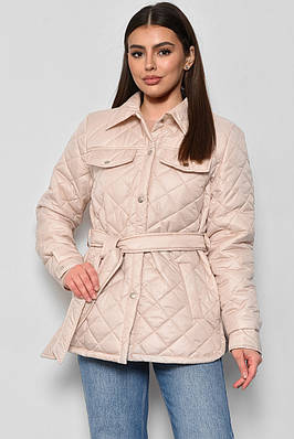 Куртка жіноча демісезонна бежевого кольору 177060T Безкоштовна доставка