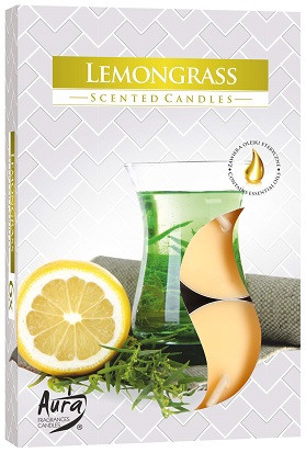 Свічка чайна ароматизована Bispol Лимонна трава 1.5 см 6 шт (p15-163)