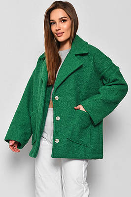Пальто жіноче напівбатальне вкорочене зеленого кольору 177131T Безкоштовна доставка