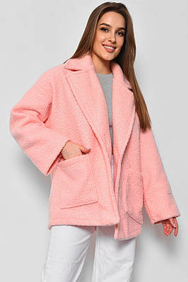 Пальто жіноче напівбатальне вкорочене персикового кольору р.1 177132T Безкоштовна доставка