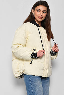 Куртка жіноча демісезонна молочного кольору 177206T Безкоштовна доставка