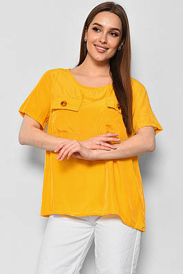 Блуза жіноча з коротким рукавом  гірчичного кольору 176171T Безкоштовна доставка