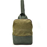 Слінг через плече, нагрудна сумка зі шкіри та канвасу TARWA REh-1905-3md, фото 3