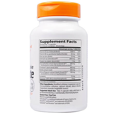 Всеоб'ємна Формула для Простати, Seleno Excell, Doctor's Best, 120 гелевих капсул, фото 2