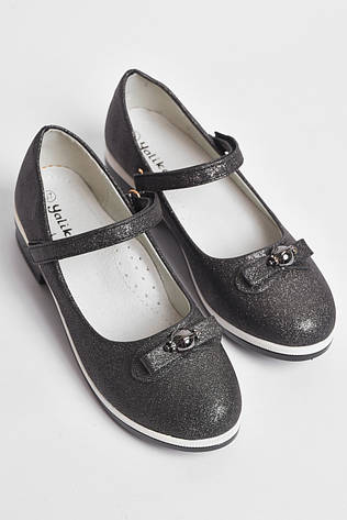 Туфлі дитячі для дівчинки темно-сірого кольору 176927S