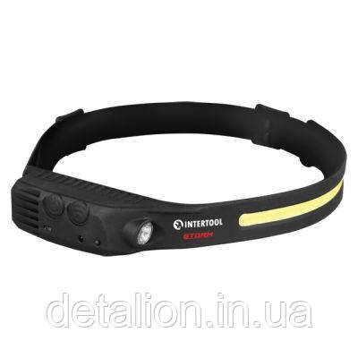 Ліхтар налобний акумуляторний COB + SMD, 9 режимів роботи, сенсор, STORM INTERTOOL LB-0315, фото 1