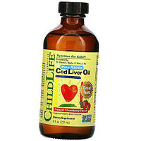 Олія печінки тріски для дітей, Cod Liver Oil, ChildLife 237 мл Полуниця (67514001)
