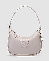 Pinko Half Moon Bag Simply Cream With Leather Buckle 26 х 20 х 8 см
