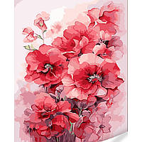 Картина по номерам Strateg Коллаж из розовых цветов на цветном фоне размером 40х50 (GS1600)