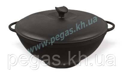Каструля казан чавунний WOK з чавунною кришкою (3,5 л) мангал, печі, барбекю
