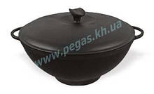 Каструля казан чавунний WOK з чавунною кришкою (3,5 л) мангал, печі, барбекю