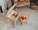 Стільчик із шухлядою і стілець дитячі жовтий оленя. Для гри, навчання, малювання., фото 10