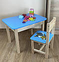 Столик із ящиком  і стілець дитячі  левеня. Для гри, навчання, малювання., фото 3