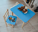 Столик із ящиком  і стілець дитячий  зайчик. Для гри, навчання, малювання., фото 2