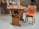 Дитячий стіл-парта і стільчик рожевий фігурний!  Для гри, навчання, малювання., фото 6