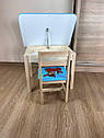 Стіл із шухлядою і стілець із зображенням оленятка. Для гри, навчання, малювання., фото 8