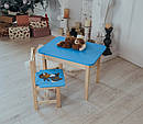 Стіл із шухлядою і стілець із зображенням оленятка. Для гри, навчання, малювання., фото 9