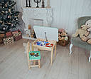 Стіл із шухлядою і стілець зелений із зображенням зайчик дитячий . Для гри,навчання, малювання, гри., фото 10