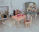 Стіл із шухлядою і стілець персиковий із зображенням слоник. Для гри,навчання, малювання., фото 9
