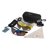 Захисні тактичні сонцезахисні окуляри з поляризацією RockBros 5 комплектів лінз Сині PZ, код: 8447034