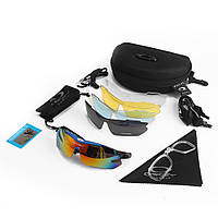 Захисні окуляри тактичні з поляризацією Oakley blue 5 лінз One size PZ, код: 8447076