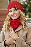Комплект «Осирия» (шапка-колпак и шарф-хомут) Braxton красный 56-59 KV, код: 6160266