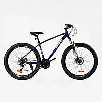 Велосипед Спортивный Corso HI RACE PRO 27,5", скорость 21, рама алюминиевая 17", оборудование Shimano. Blue