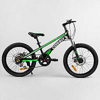 Велосипед підлітковий двоколісний 20 Corso Speedline чорно-зелений MG-74290 BM, код: 7609358