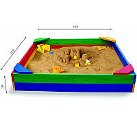 Детская песочница цветная SportBaby с уголками 145х145х24 (Песочница - 1) BM, код: 2376607