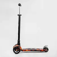 Самокат детский трехколесный с подсветкой Best Scooter MAXI Fire Scull S - 10606 QT, код: 7609583