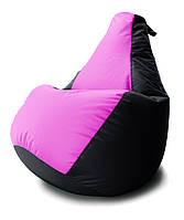 Кресло мешок Груша Coolki комби XL 90x130 Черный с Розовым 11 Оксфорд 600D EJ, код: 6719634