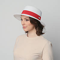 Шляпа LuckyLOOK женская канотье 375-773 One size Белый BM, код: 7437098