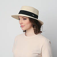 Шляпа LuckyLOOK женская канотье 469-397 One size Светло-бежевый BM, код: 7445221