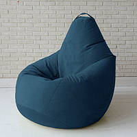Бескаркасное кресло мешок груша с внутренним чехлом Coolki Велюр Темно-синий XXXL140x110 BM, код: 6719962