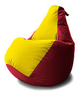 Кресло мешок Груша Coolki комби XXL 90x130 Красный с Желтым 04 Оксфорд 600D NX, код: 6719609