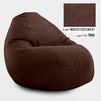 Безкаркасне крісло мішок груша Овал Coolki Рогожка XXL 130x90 коричневий NX, код: 6719683