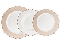 Фарфоровый набор тарелок Бежевая радость три размера AL186637 Lefard 6 шт BM, код: 8382222