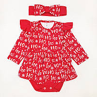 Боди Dexters-платье для девочки christmas xoxo 86 см красный (131764769228) BM, код: 8330218