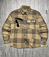 Рубашка светло-коричневая в клетку Intruder XL (1247412111 3) BM, код: 7847728