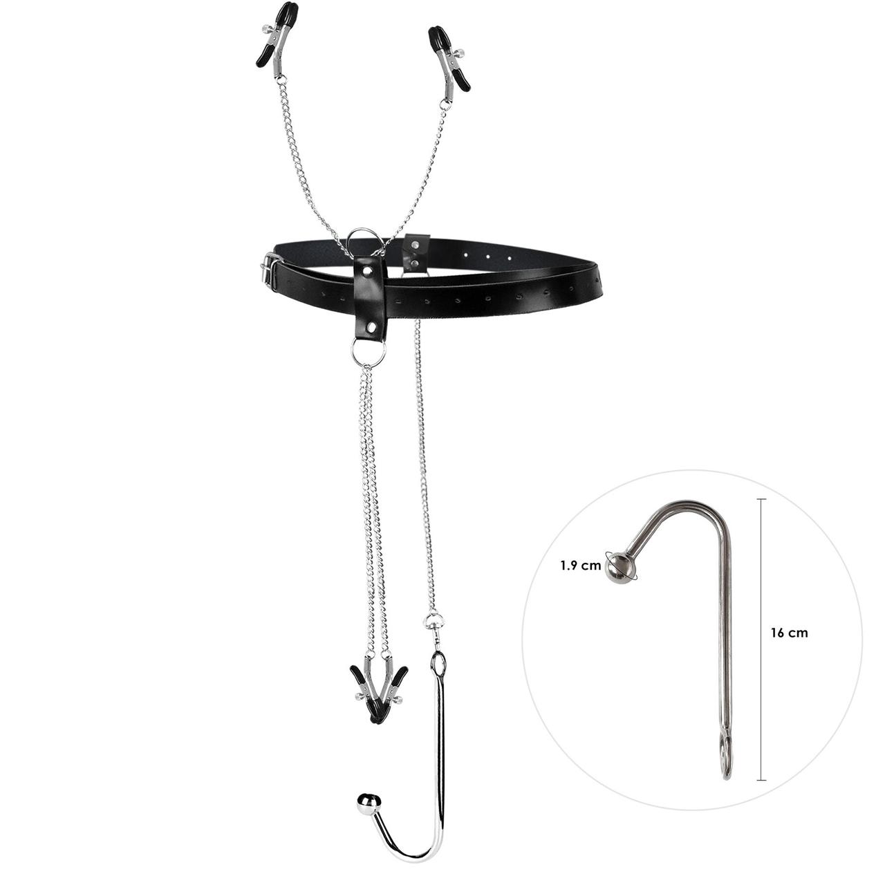 Бондажний набір з металевим анальним гаком No1 Art of Sex Blanca Bondage set with anal hook No1, фото 1