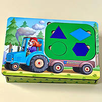 Дитячий розвиваючий танграм Трактор Ubumblebees дерево 3+ кор 23*16*5см (ПСД195), фото 3