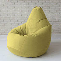 Бескаркасное кресло мешок груша с внутренним чехлом Coolki Велюр Желтый XXL130x90 QT, код: 6719964