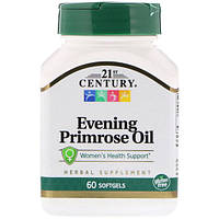 Олія вечірньої примули 21st Century Evening Primrose Oil 60 Softgels CEN-21828 QT, код: 7517378