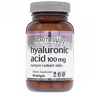 Гиалуроновая кислота Bluebonnet Nutrition Beautiful Ally Hyaluronic Acid 100 mg 90 Caps QT, код: 7517482